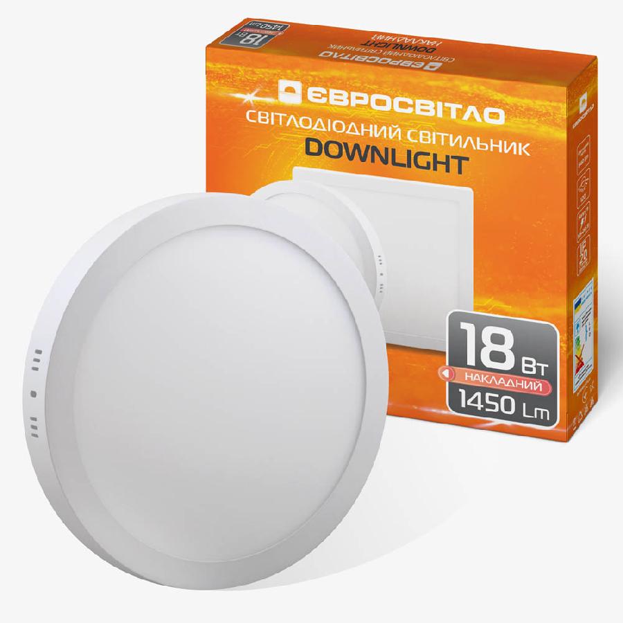 Світильник точковий накладний Євросвітло 18Вт коло LED-SR-225-18 6400К